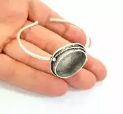 Bracelet Blanks Cuff Adjustable Antique Silver Brass jewelry Accessories G9555