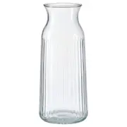 VARDAGEN carafe, clear glass/patterned, 1.0 l