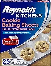 Reynolds Kitchens Cookie Baking Sheets Parchment Paper (Non-Stick, 25 Sheets, 4 Count)