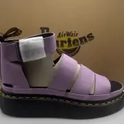 Dr Martens Leather Clarissa II Quad Chunky platform Sandal Lilac Pisa Women 7