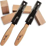 Mini Japanese Hand Saw 6 Inch Dual Edge Pull Saw, SK5 High Carbon Steel Blade 11/17 TPI, Flexible Flush Cut Woodworking Tool with Ergonomic Beech Handle for Precision Carpentry & DIY Projects