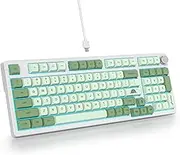 SOLIDEE Wired 95% Mechanical Gaming Keyboard, Hot-Swap Mechanical Keyboard, Gasket Structure RGB Backlight, 98 Keys Mechanical Keyboard with Rotary Knob, NKRO Keyboard (98 Matcha)