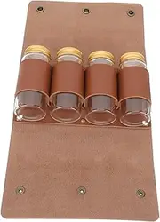 Luxshiny 1Set Portable Spice Bag for Camping Food Seasoning Holder with Containers PU Material for Outdoor Cooking Picnics and BBQ Travel Spice Organizer