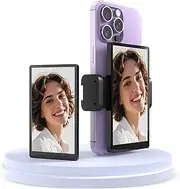 VITANO 5" Vlog Selfie Monitor Screen for iPhone with Magnetic Clip, Back Camera Mirroring with Low Latency, Bluetooth Remote, Wireless & Wired Dual Mode for TikTok Live Streaming (Black)