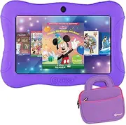 Contixo 7 Kids Tablet - V9 Android Tablet and Sleeve Bag Bundle with 50+ Disney Storybooks & Stickers (Value $200), 32GB, Dual Cameras, Parental Control, Perfect for Back to School - Purple