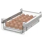 Fridge 28 Egg Drawer Pull Out,Clear Egg Holder Tray for Refrigerator With Han...