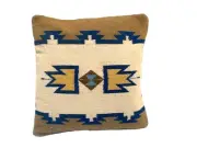Zapotec Tapestry Pillow 19"x120" Hand woven organic dyed brown wool pillow cover