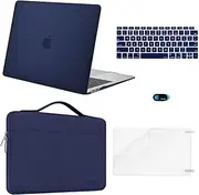 [MOSISO] Compatible with MacBook Air 13 inch Case 2022 2021 2020 2019 2018 Release A2337 M1 A2179 A1932 Retina Display, Plastic Hard Shell&Bag&Keyboard Skin&Webcam Cover&Screen Protector, Navy Blue