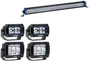 Kings 30" Double Row Light Bar 15,900 Lumens | 1 Lux @ 683m+ 2x 3.3" Work light + 2x 4.4" Work light