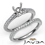 Asscher Cut Diamond Semi Mount Engagement Bridal Set Anniversary Ring 0.80Ctw