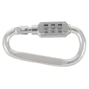 with combination padlock 3 digits numbers padlock carabiners silver A2W12015