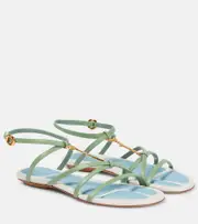 [Jacquemus] Jacquemus Embellished leather sandals AU 5 green