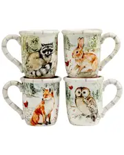 Certified International Winter'S Walk Set Of 4 Mugs