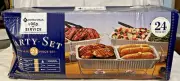 Member's Mark 24 Piece Party Set w/ 2-hour Safe Heat Chafing Fuel New In Box