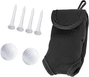 Frediuo Golf Ball Waist Bag Case with 2 Balls and 4 Tees Practical Portable Lightweight Neoprene Tee Holder with Clip