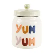 Urban 14cm Ceramic Yum Yum Treats/Snacks Jar Container Storage w/ Lid White