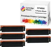 5 Pack Black Compatible Toner Cartridge Replacement for HP 201X CF400X (2,800 Pages) for HP Color Laserjet Pro MFP M252 M252dw M252n M274n M277 M277dw M277n