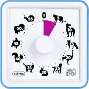 TWENTY5 SEVEN Countdown Timer 3 Inch; 60 Minute 1 Hour Visual Timer