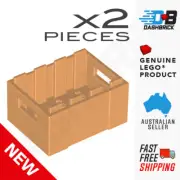 2 x LEGO® Container, Crate/Box 3 x 4 x 1 2/3, Handholds, Medium Nougat [30150]
