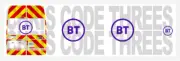 Code 3 Adhesive Vinyl Decal Suit Oxford Diecast 1/76 van - BT New livery Van