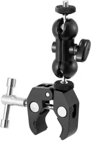 Double Ballhead Ball Arm Camera Clamp Mount Monitor Mount Bracket w/ Super Clamp