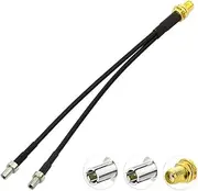 Eightwood SMA Female Bulkhead to Dual TS9 Splitter Adapter Jumper Cable 6 inches Y Type for 4G LTE Antenna Router Mobile Hotspot