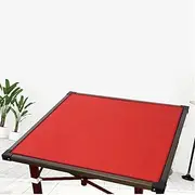 BeLongsYou Mahjong Mat, Anti-Slip Mahjong Cover Mat Board Games Table Cover Mahjong Table Cloth Table Protector Pad Tile Square Universal Tile Game Cushion,Red b,90x90cm