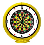 Darts Game Room wht, Yellow Non-Lighted Gas Pump Globe Advertising Quartz Clock
