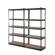 Garage Steel Warehouse Storage 5 Shelves Rack Grey - 2x1.8M