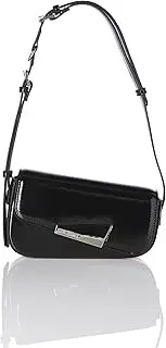 [Steve Madden] Carrie Patent Asymmetrical Flap Shoulder Bag