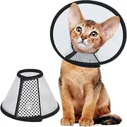 Vivifying Recovery Cat Cone, 6.1 Inches Lightweight Plastic Elizabethan Collar for Small Cats, Kittens, Rabbits and Mini Dogs (Black)