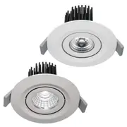 Mezzo Gimble LED Downlight 12w in White/Silver (3000k/5000k)
