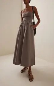 [Matteau] Exclusive Strapless Knit and Cotton Maxi Dress
