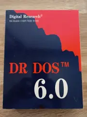 Vintage DR DOS 6.0 User guides in box with new 5.25in floppy boot disks.