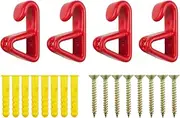 WHEEL CONNECT Wheel Display Hooks, for Hanging Rims on The Wall. Made of Solid Steel with Soft Plastic Coated. Accessories Included. Standard Size. Pack of 4.
