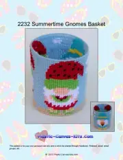 Summertime Gnomes Basket-Plastic Canvas Pattern or Kit