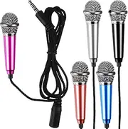 SUPVOX 5 Pcs Mini Microphones: Portable Tiny Mics for Singing, Voice Recording, and Chatting - Compatible with Smartphones, Tablets, Laptops