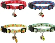 Cat Collars Breakaway with Bell - 4 Pack Cat Safety Collars for Boys & Girls