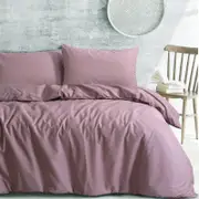 Amsons Royale Cotton King Single Quilt Duvet Doona Cover Set with Europeon pillowcases - Dusky Pink
