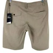 Travis Mathew Grommet Men's Size 40 Textured PinStripe Golf Shorts Khaki Brown