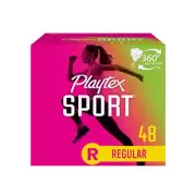 Playtex Sport Tampons Regular Absorbency Fragrance-Free 48 Count