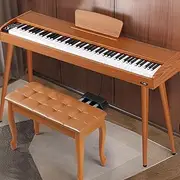 Hammer Sound Electronic Piano, 88 Wood Grain Keys, Beginners to Play Musical Instruments, Including Bracket + Double Stool,Brown,Gravity Edition