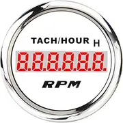 PCECKMZTFZ Waterproof Digital Engine Tach Hour Meter Tachometer Gauge RPM LCD Display for Motorcycle Motor Car Boat Hourmeter Speedometer(TachHour WS)