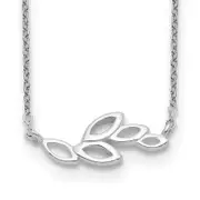 Sterling Silver Polished Leaves Necklace