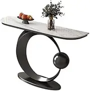 HOLGVE Console Table, Entryway Table, Contemporary Accent Sofa Table, Geometric Base Hallway Table, Behind Couch Table, Foyer Table for Living Room, Entryway(Black-B,47.2inch/120cm)