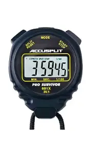 New ACCUSPLIT A601X Pro Survivor Digital Stopwatch Black Water Shock Resistant