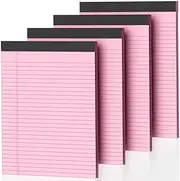 4 Pack Pink Legal Pads 8.5 x 11 Pink Note Pads 8.5 x 11 Notepad 8.5 x 11 Micro Perforated Writing Pads Lined Paper Pads Wide Ruled Pad of Paper 30 Sheets Notebook for Study, To-Do Lists, Office