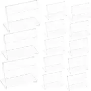Angoily 25Pcs Transparent Acrylic Sign Holders Shaped Table Stands Display for Menus Cards and Ads for Weddings Offices and Events