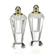 Elegant and Modern Preston Platinum Salt and Pepper Shakers, Set of 2, 4 Inches