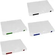 TOGEVAL 4Pcs Portable Document Organizers Transparent File Storage Boxes for Office Home for Managing Files Letters Photos Cards Compact Design
